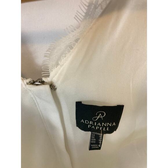 Adrianna Papell Cream Lace Overlay Sheath Dress Size 10 - Picture 4 of 7